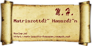 Matriszottó Hasszán névjegykártya
